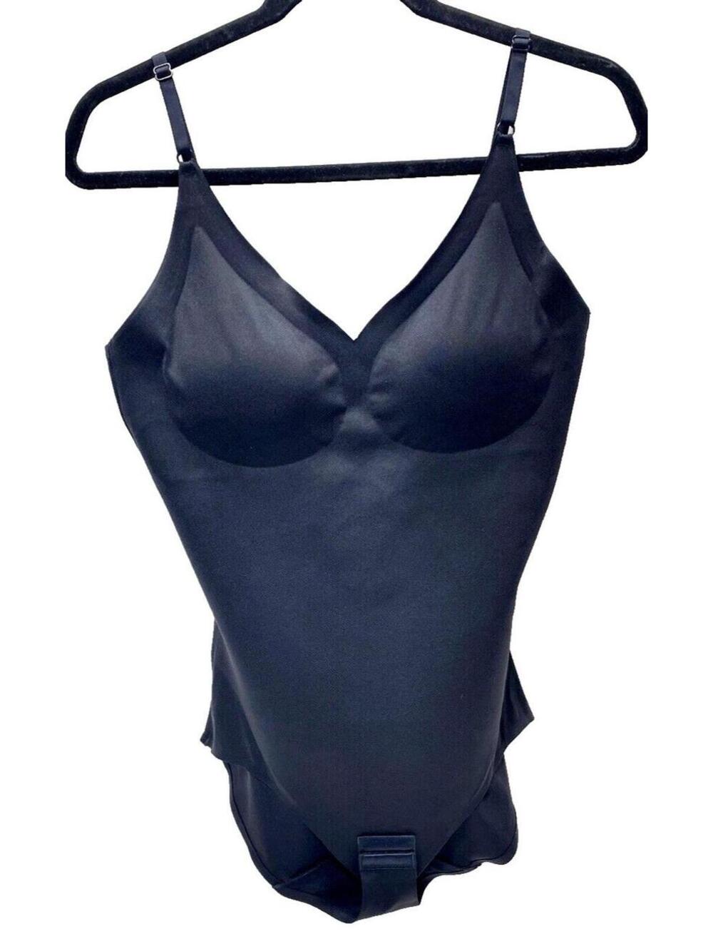 Black Shape Wear Tank Top Sleeveless Bodysuit with Built in Bra Smooth Tummy